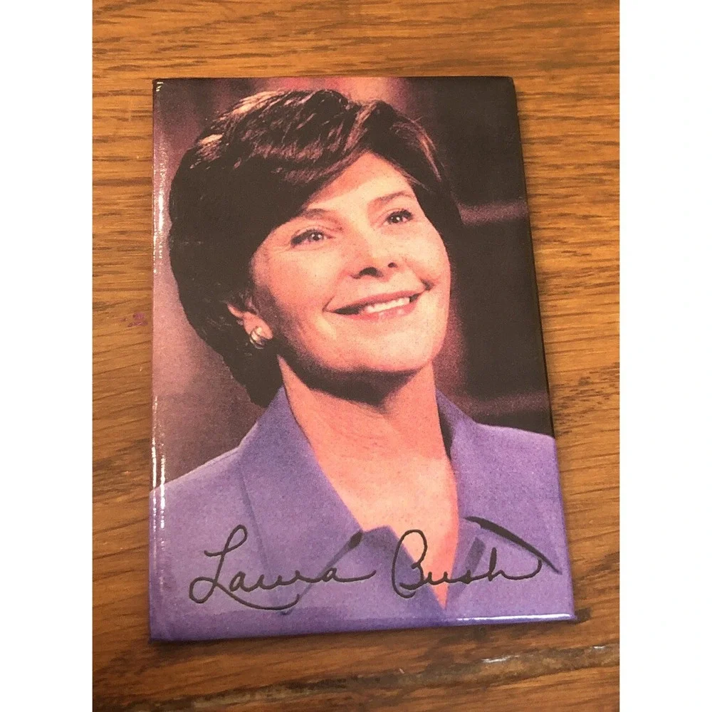 Laura Bush Photograph Signature Refrigerator Magnet 3